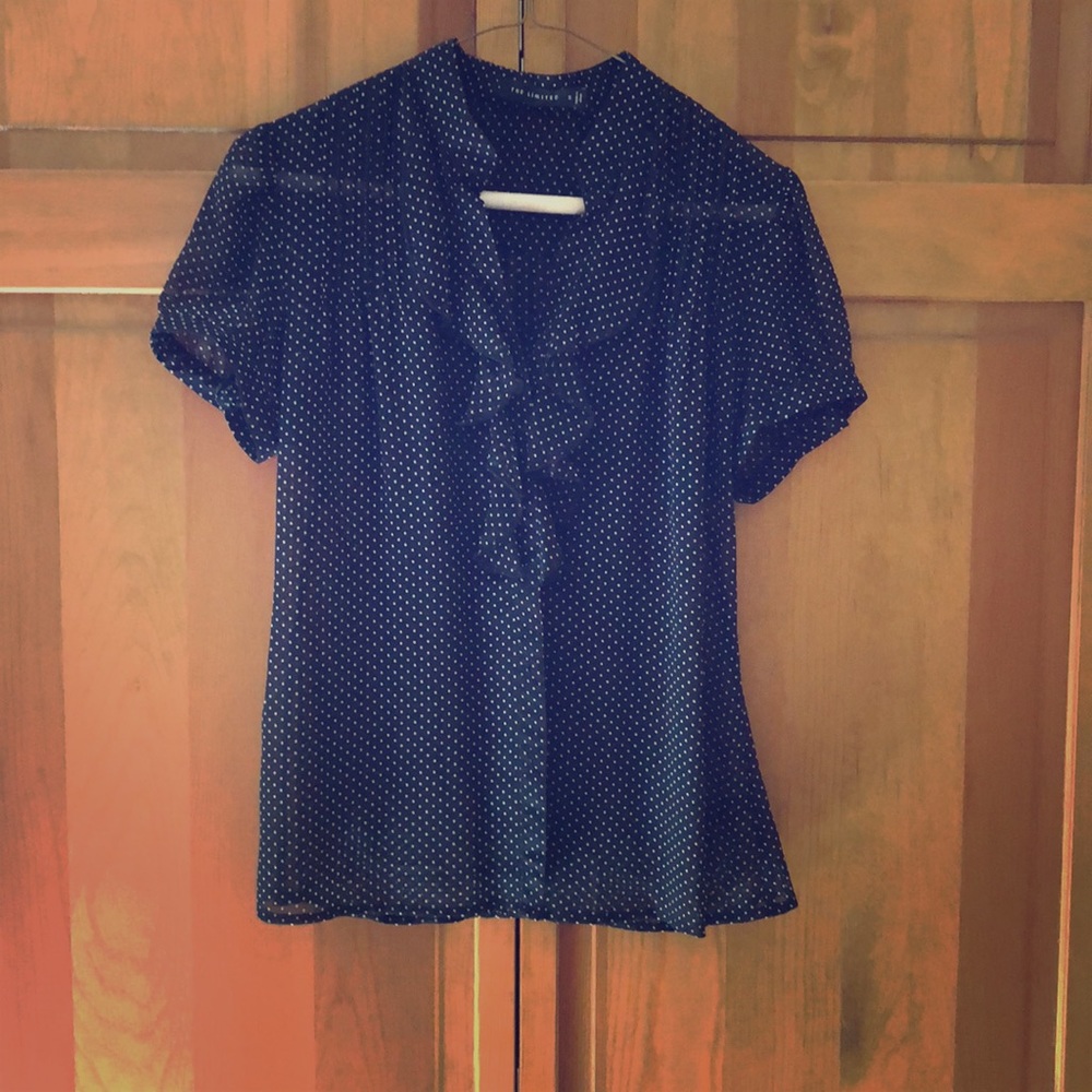 Black and white polka dot blouse